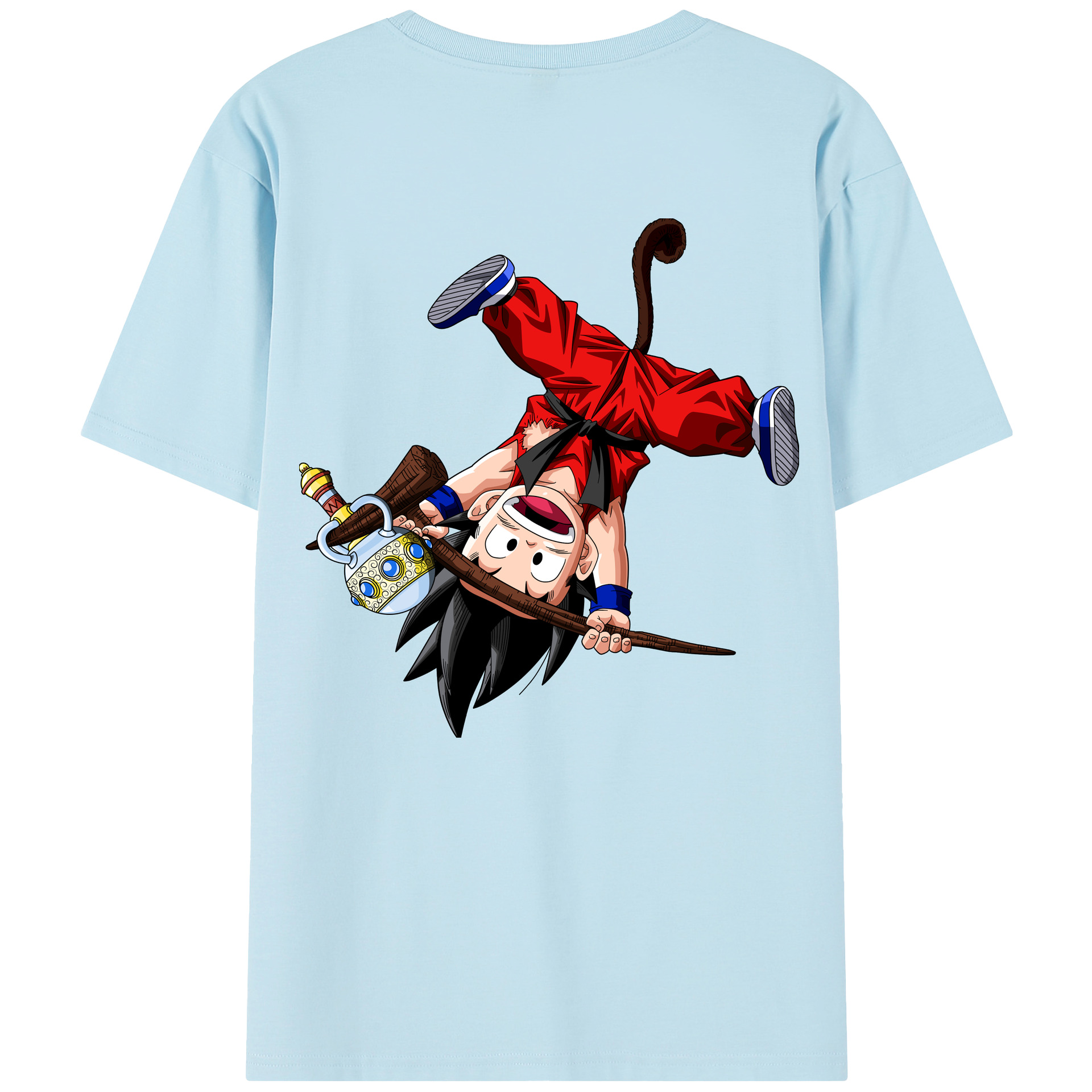 （画像用） ドラゴンボール 孫悟空（そん ごくう）Son Goku カカロット DRAGON BALL Kakarotto 綿100％半袖Tシャツ（背面プリント）